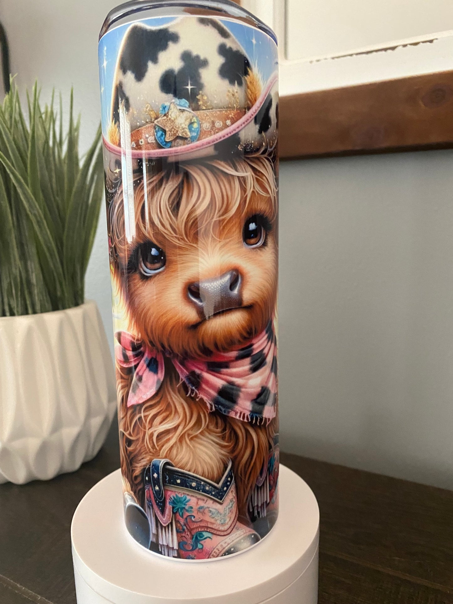 Cowgirl Highland Cow Tumbler | Glitz & Glamour Tumblers