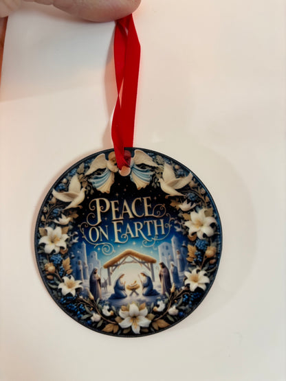 Peace on Earth Glass ornament