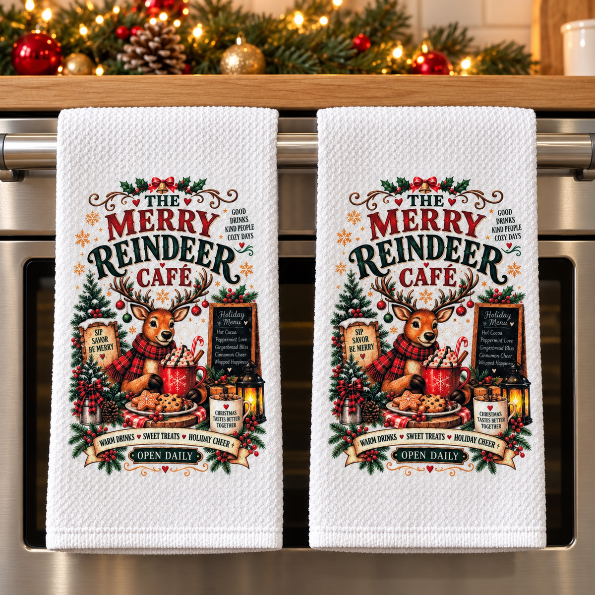 Reindeer Cafe Towels