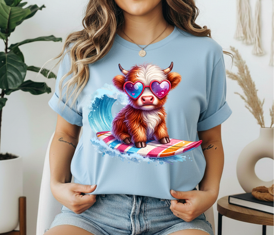 Summer Highland Cow Tshirt