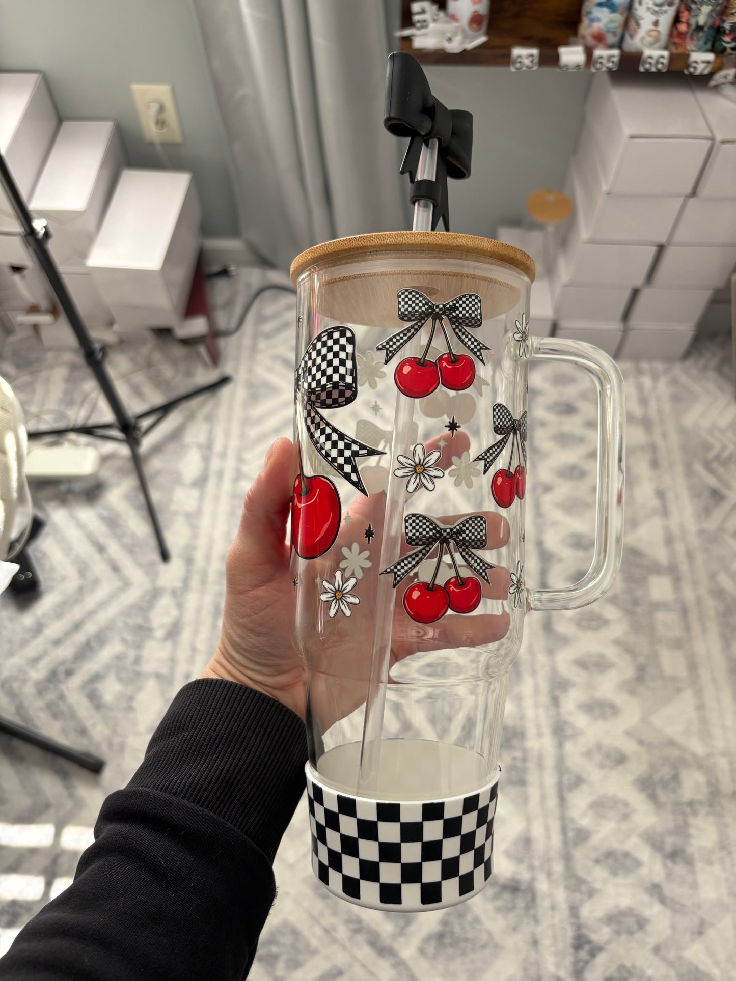Cherry 40oz glass Tumbler