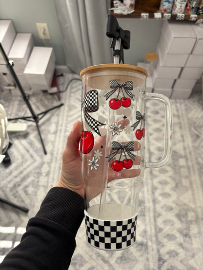 Cherry 40oz glass Tumbler