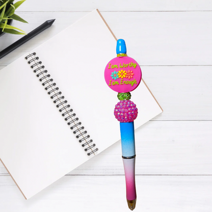 I am Worthy Beaded Pen | Glitz & Glamour Tumblers