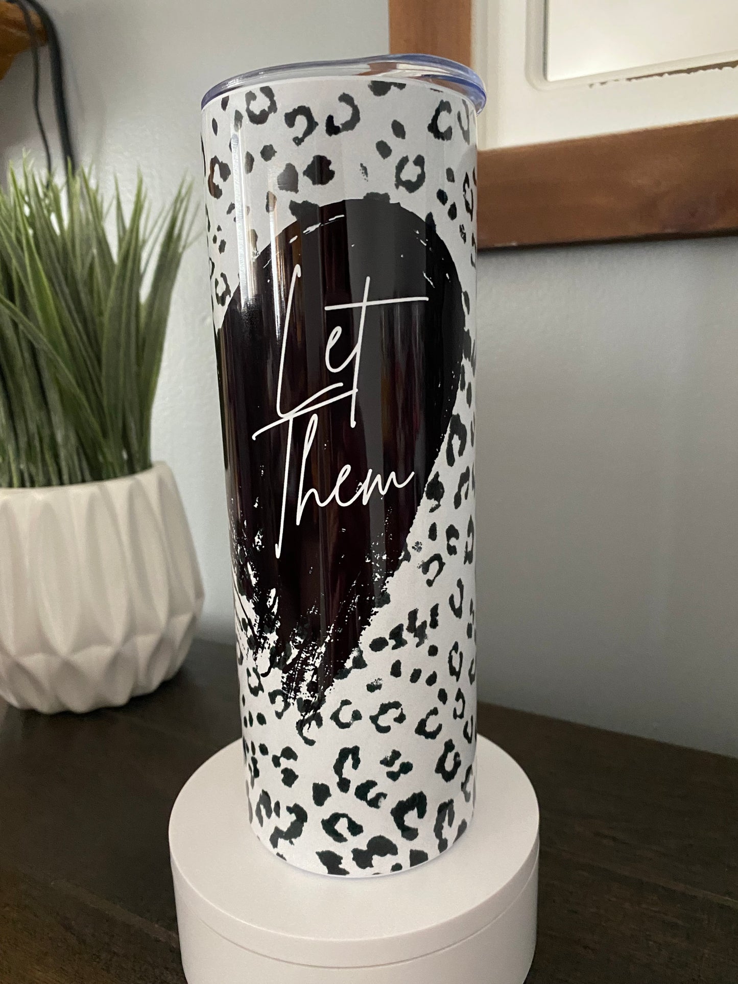 Let Them Leopard Print Heart Tumbler | Glitz & Glamour Tumblers