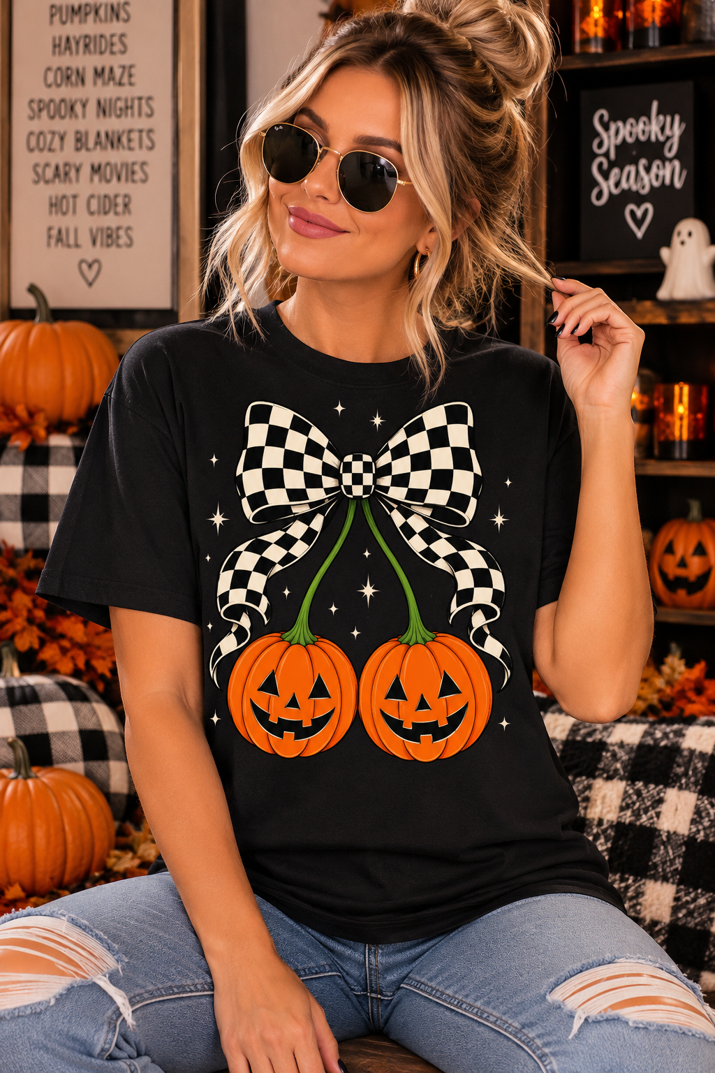Pumpkin Bow Tshirt