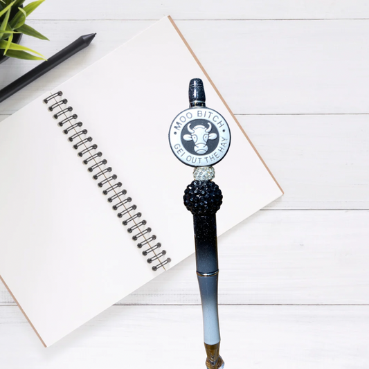 Moo Get Out The Way Funny Beaded Pen | Glitz & Glamour Tumblers
