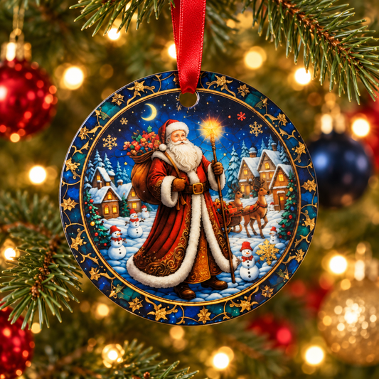 Santa Glass Ornaments