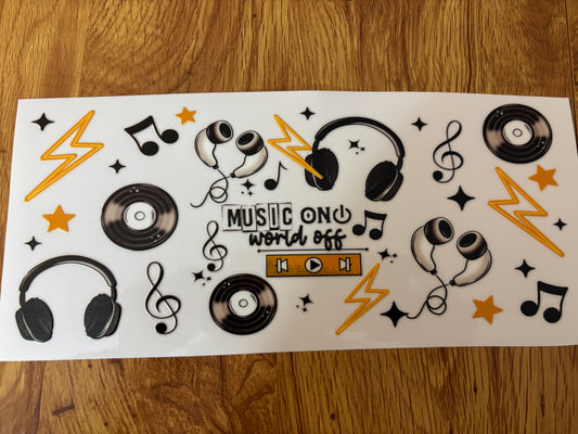Music on Cup Decal