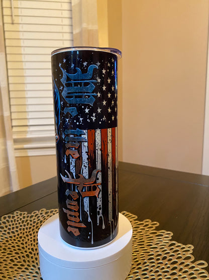 Skull 1776 With Flag Tumbler | Glitz & Glamour Tumblers