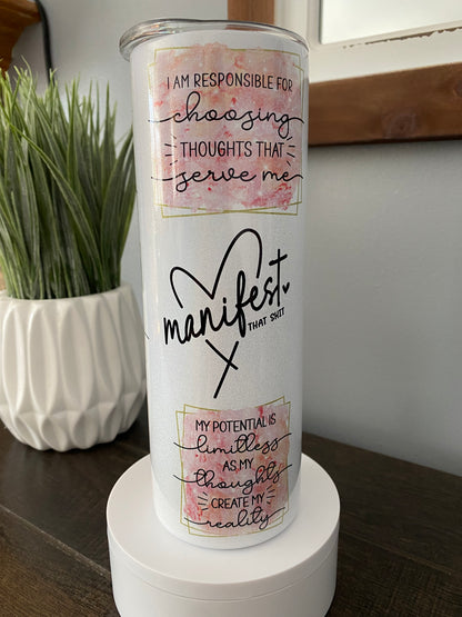 Manifest That Tumbler | Glitz & Glamour Tumblers