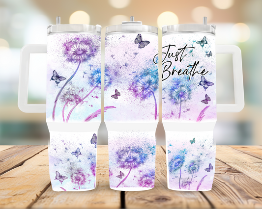 40oz Just Breathe Tumbler | Glitz & Glamour