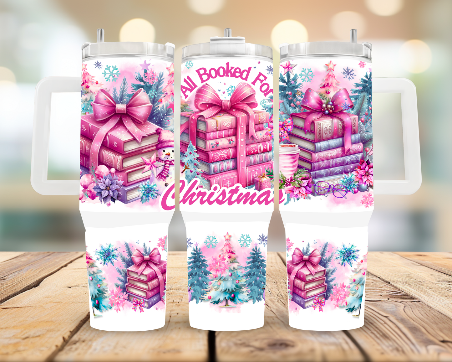 40oz All Booked for Christmas Tumbler | Glitz & Glamour