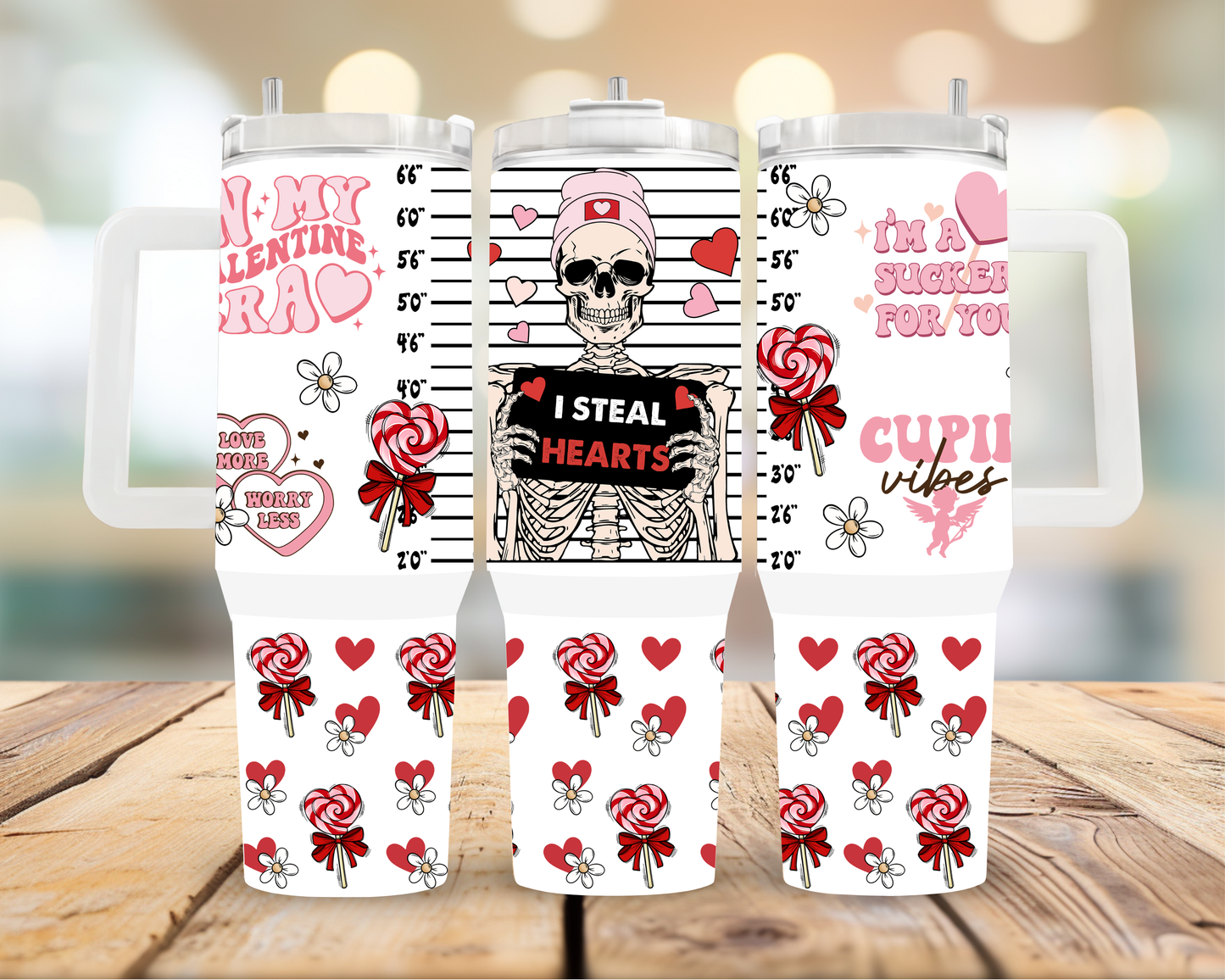 40oz I Steal Hearts Valentine Tumbler