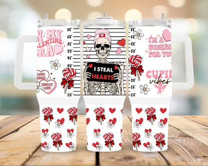 40oz I Steal Hearts Valentine Tumbler