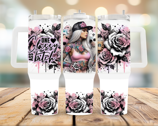 40oz Sarcastic Classy Tumbler | Glitz & Glamour