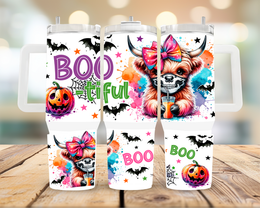 40oz Highland Cow Halloween | Glitz & Glamour