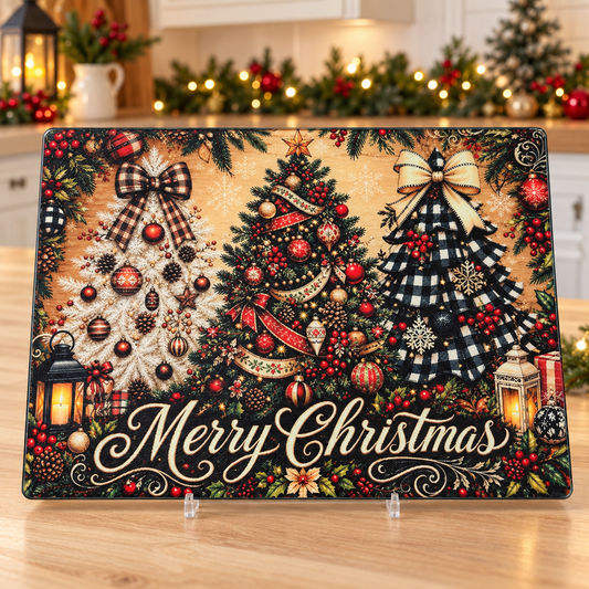 Christmas Tree Glass Cutting Board