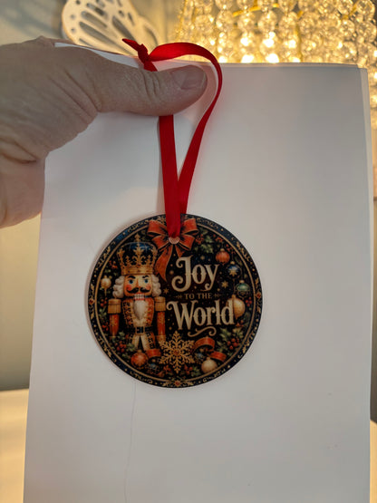 Joy to the World Glass Ornament
