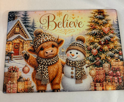 Believe Glass Cutting Board