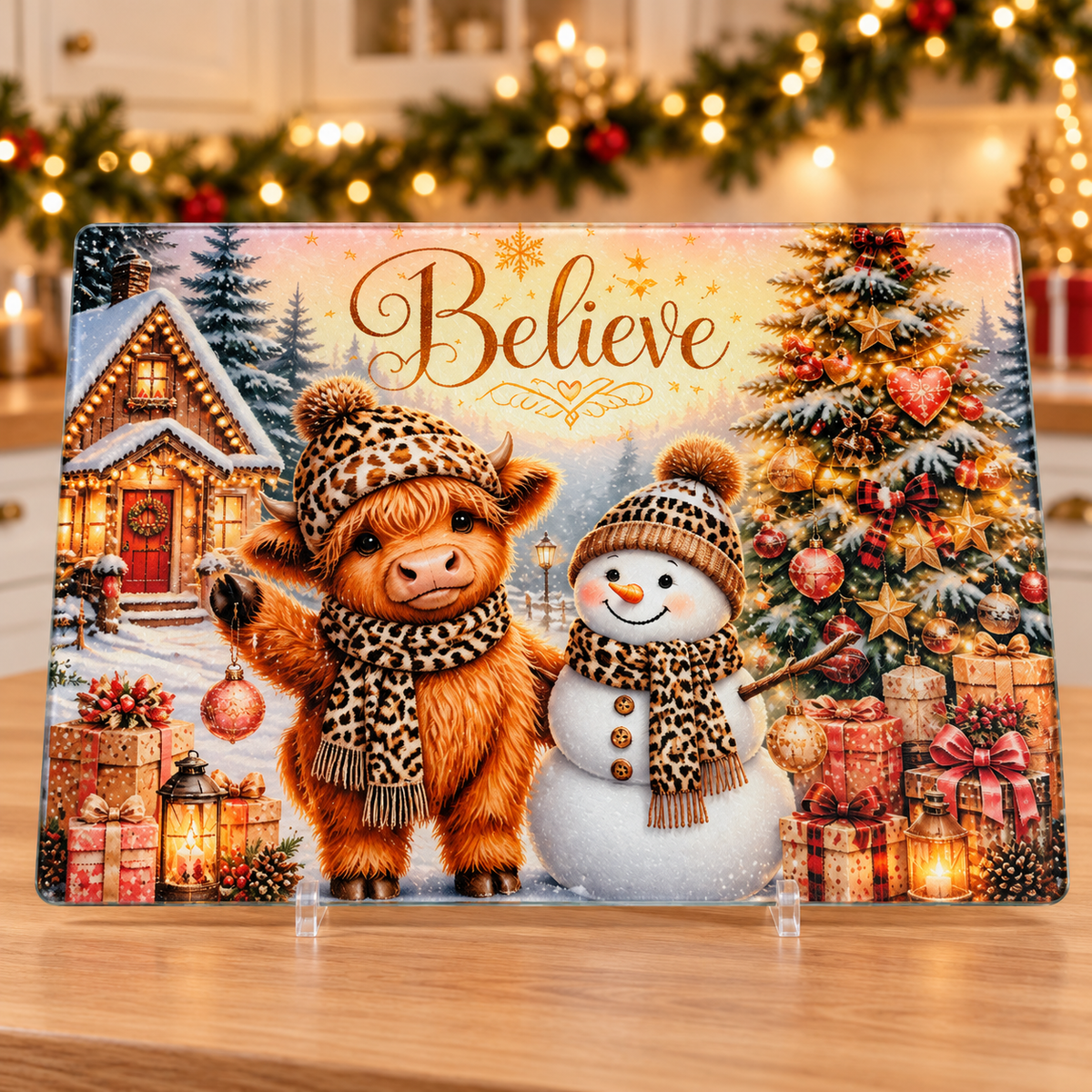 Believe Glass Cutting Board