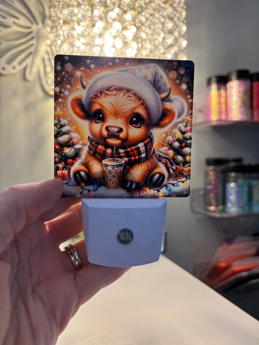 Highland Cow Christmas Nightlight