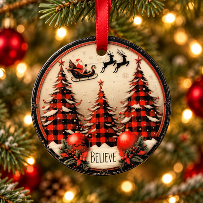 Believe Glass Ornament