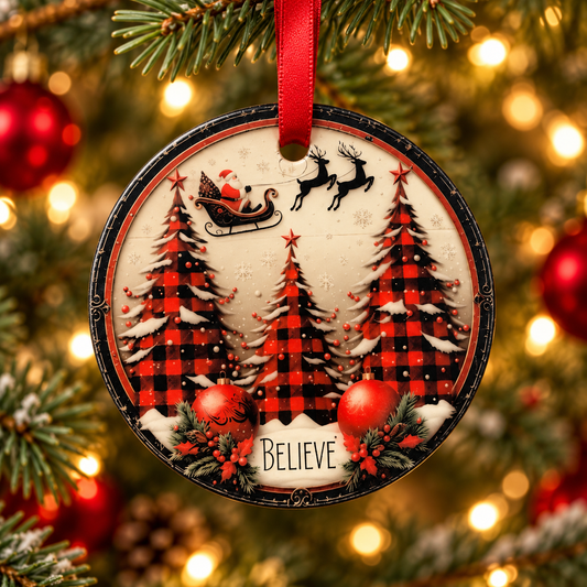 Believe Glass Ornament