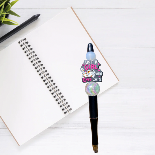 Loves cats beaded pen | Glitz & Glamour Tumblers