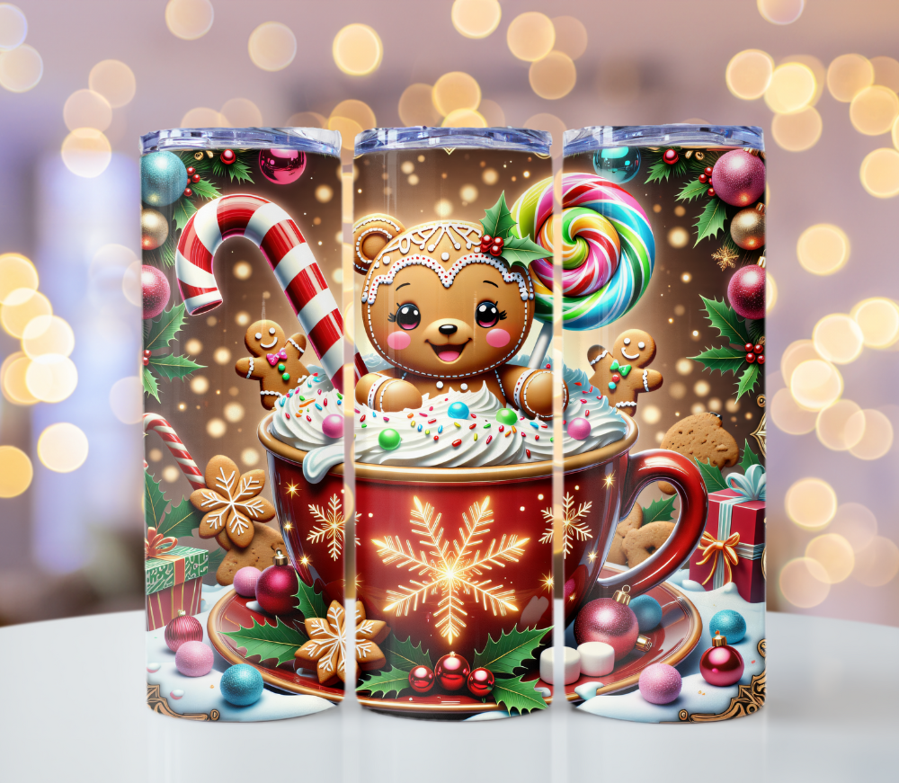 Gingerbread Man Christmas Tumbler | Glitz & Glamour Tumblers