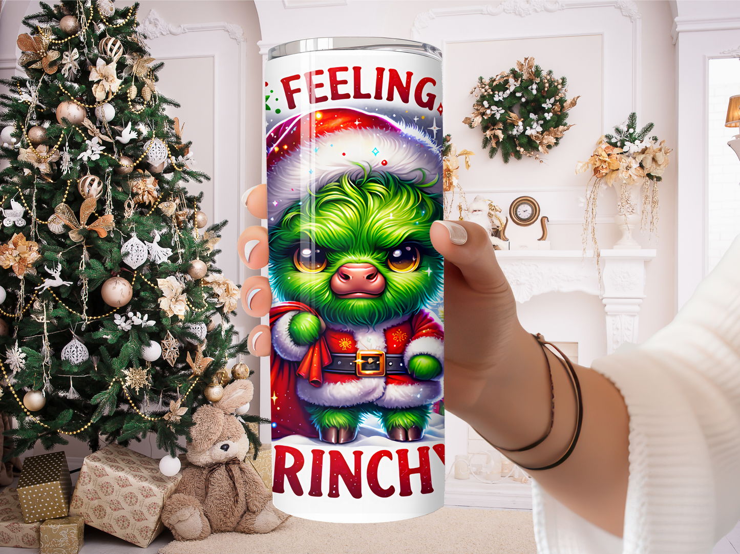 20oz Felling Grinchy Green Cow Tumbler