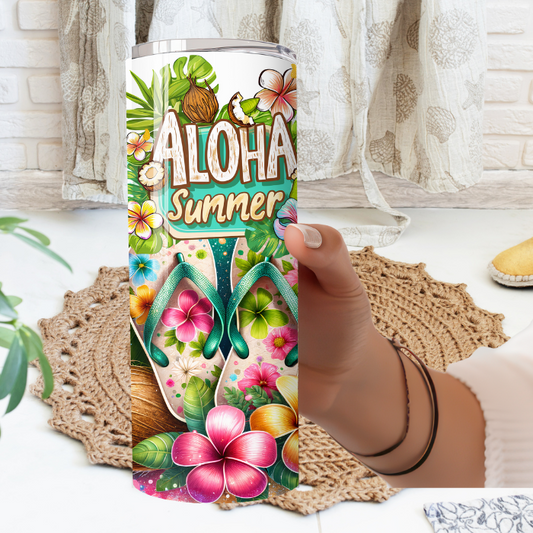 Aloha Summer 20oz Tumbler | Glitz & Glamour