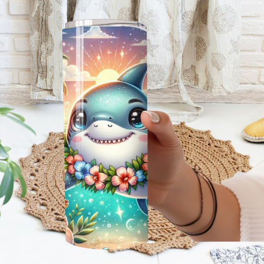Tropical Shark 20oz Tumbler | Glitz & Glamour