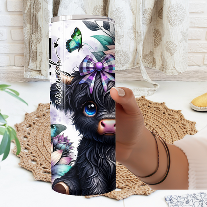 You Are Enough Highland Cow 20oz Tumbler | Glitz & Glamour
