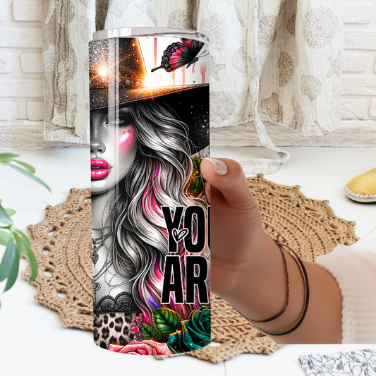20oz You Are Enough Tumbler | Glitz & Glamour