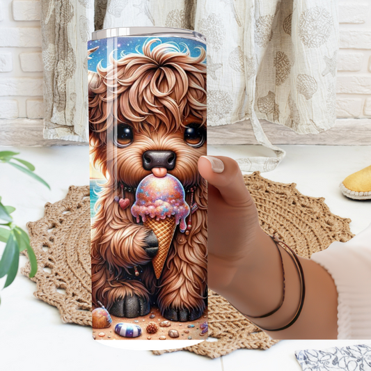 Ice Cream Highland Cow | Glitz & Glamour