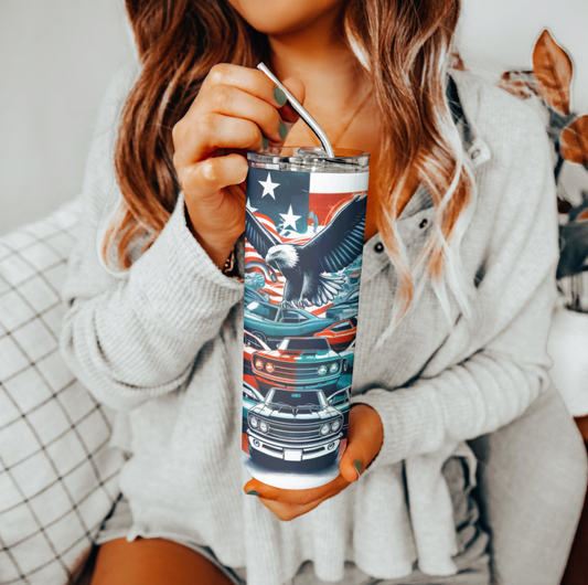 American Flag Eagle Tumbler | Glitz & Glamour Tumblers