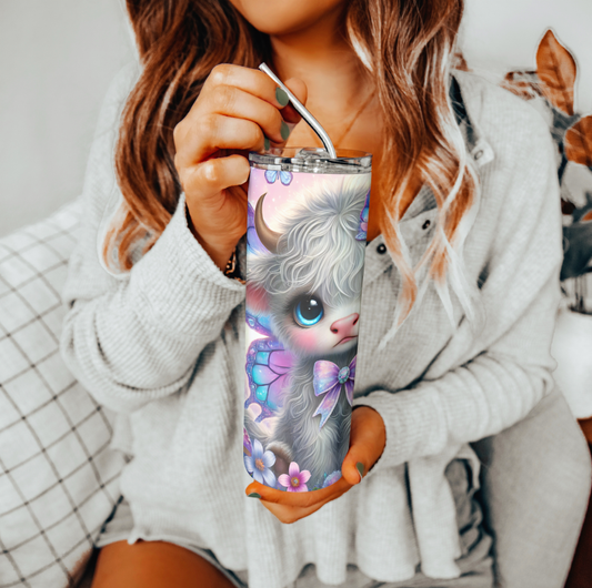 Highland Cow Fairy Tumbler | Glitz & Glamour Tumblers