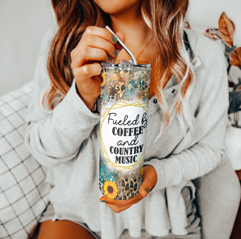 Fueled by Coffee Tumbler | Glitz & Glamour Tumblers