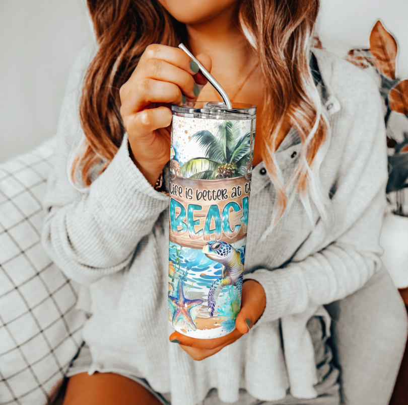 Life Is Better At The Beach Tumbler | Glitz & Glamour Tumblers