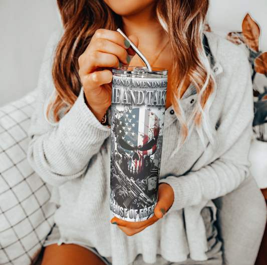 Second Amendment Skull Tumbler | Glitz & Glamour Tumblers