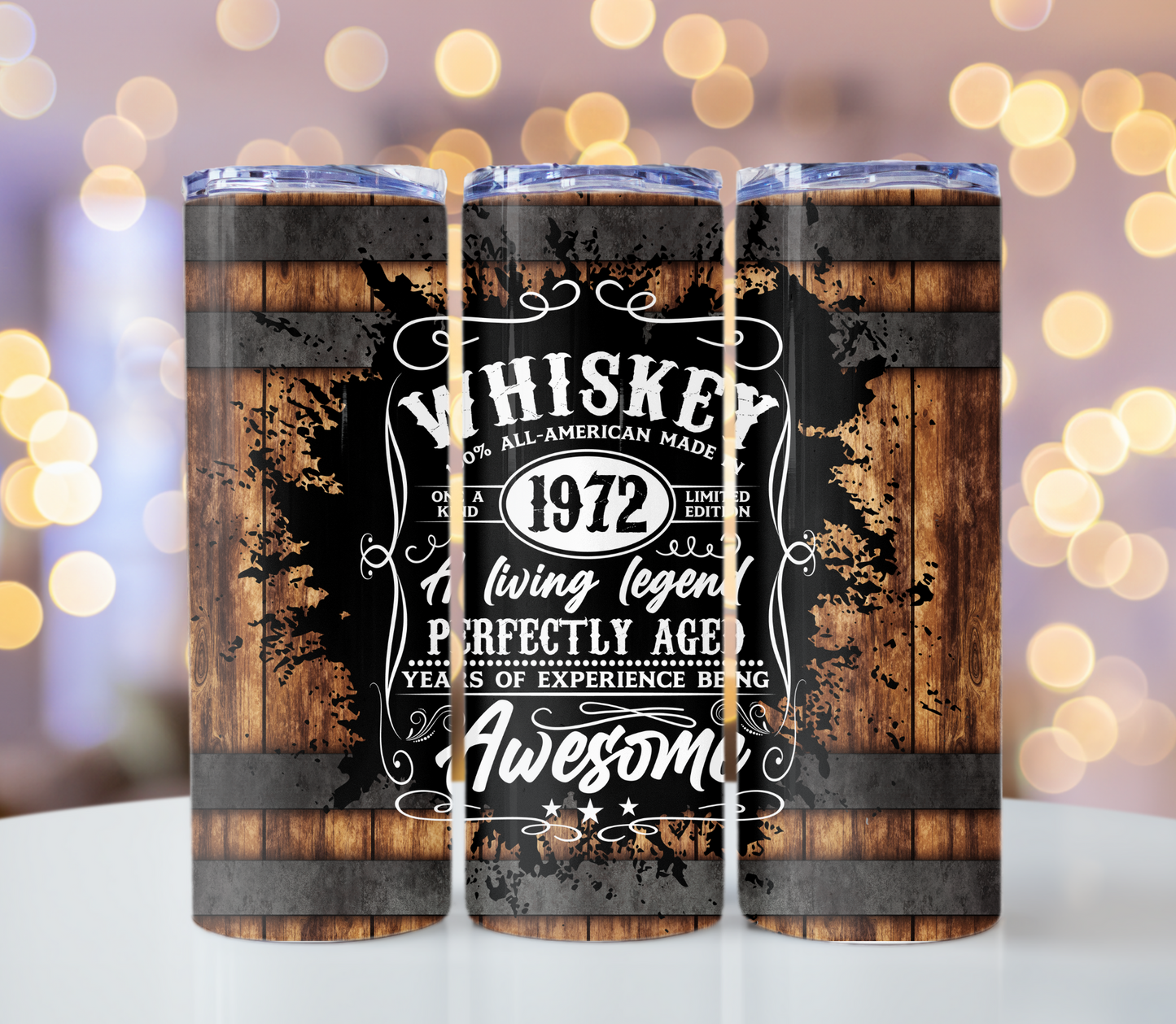 Whiskey Barrel Design Tumbler | Glitz & Glamour Tumblers