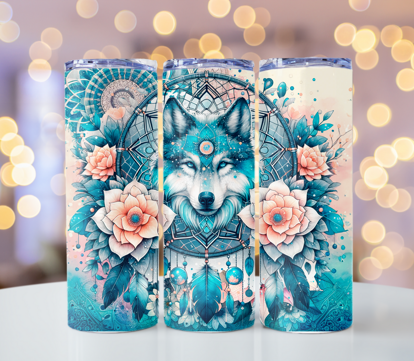 Wolf Dream Catcher Tumbler | Glitz & Glamour Tumblers