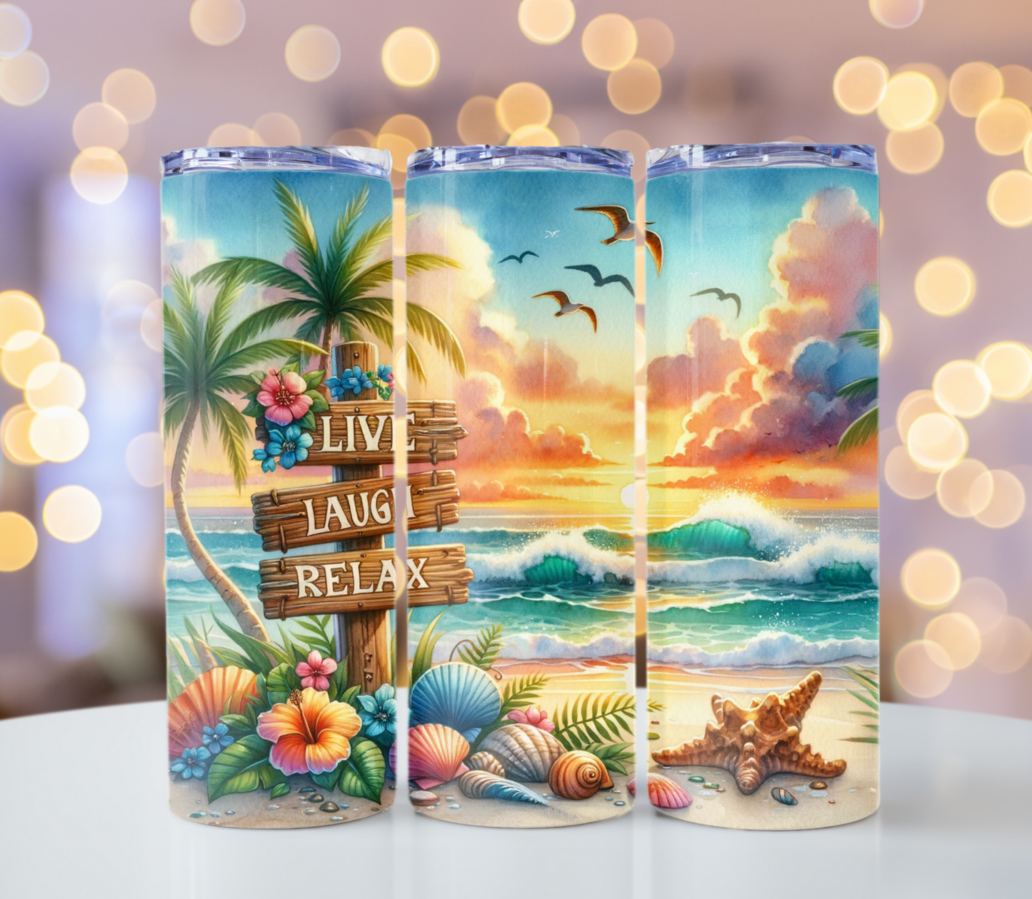 Beach Scene Tumbler | Glitz & Glamour Tumblers