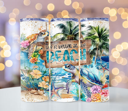 Life Is Better At The Beach Tumbler | Glitz & Glamour Tumblers