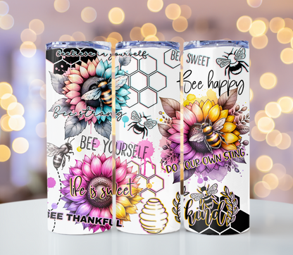 Bee Happy Tumbler | Glitz & Glamour Tumblers