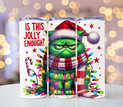 Jolly Enough Cat Christmas Tumbler | Glitz & Glamour Tumblers