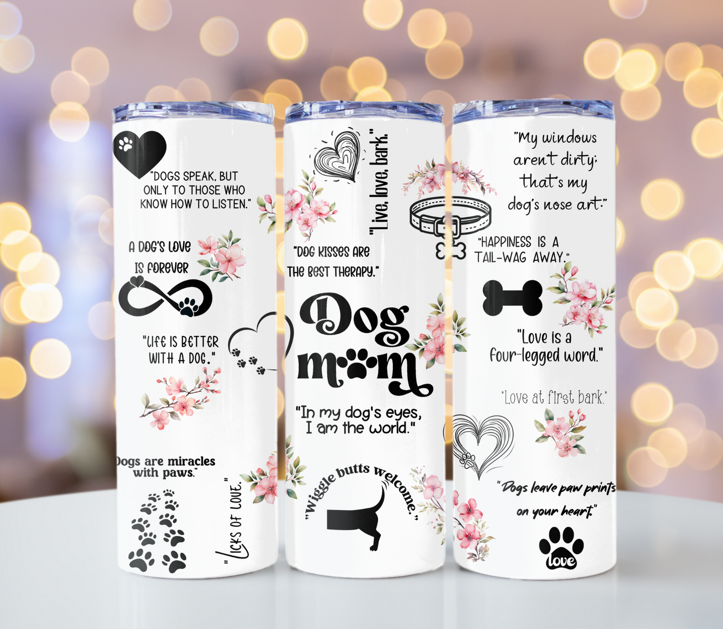 Dog mom Tumbler | Glitz & Glamour Tumblers