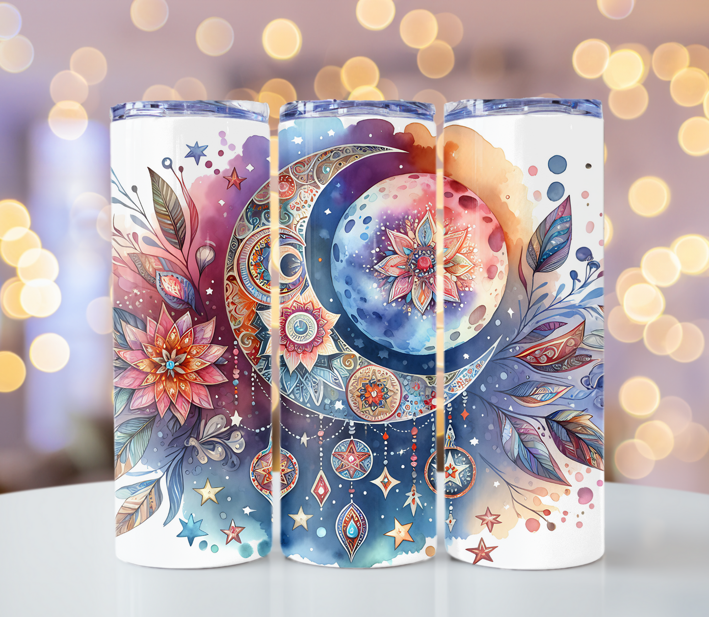 Boho Sun and Moon Dream Catcher Tumbler | Glitz & Glamour Tumblers