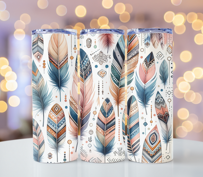 Boho Feather Tumbler | Glitz & Glamour Tumblers