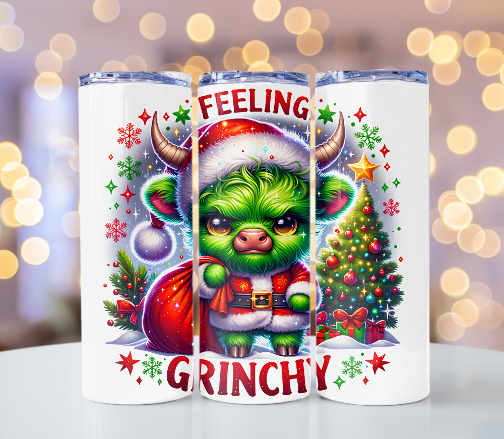 Christmas Highland Cow Tumbler | Glitz & Glamour Tumblers